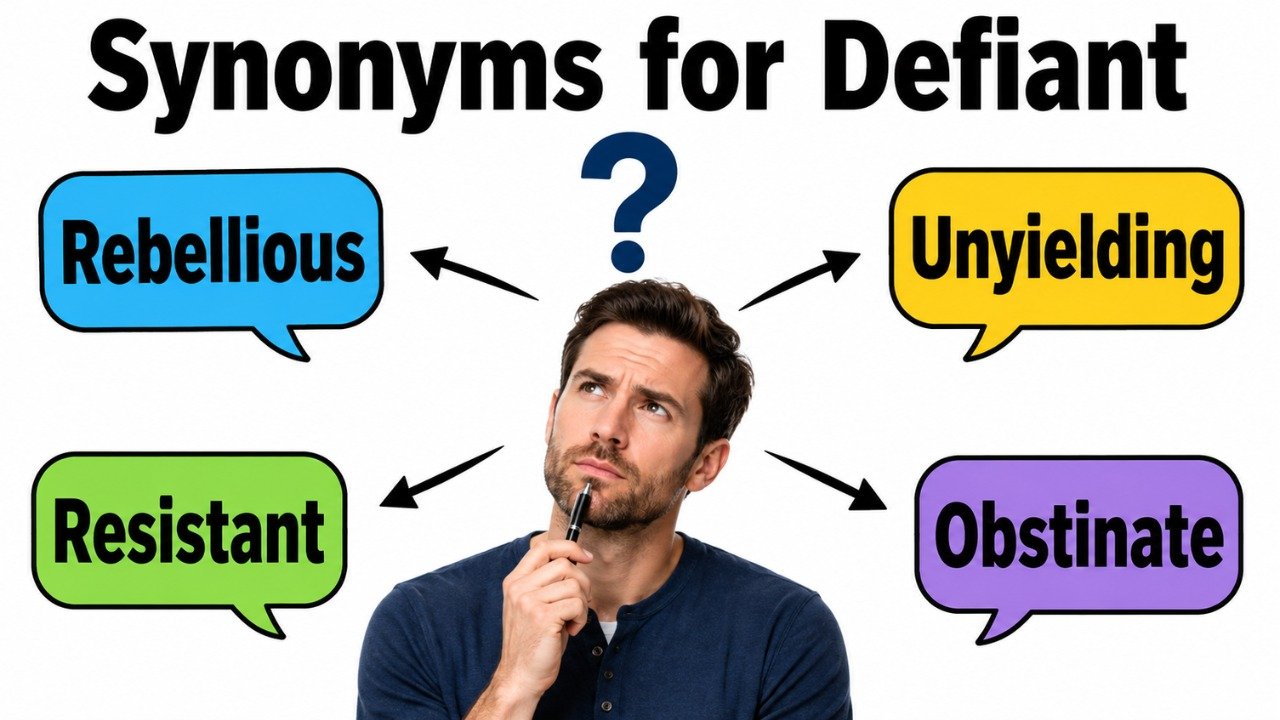 synonyms for defiant