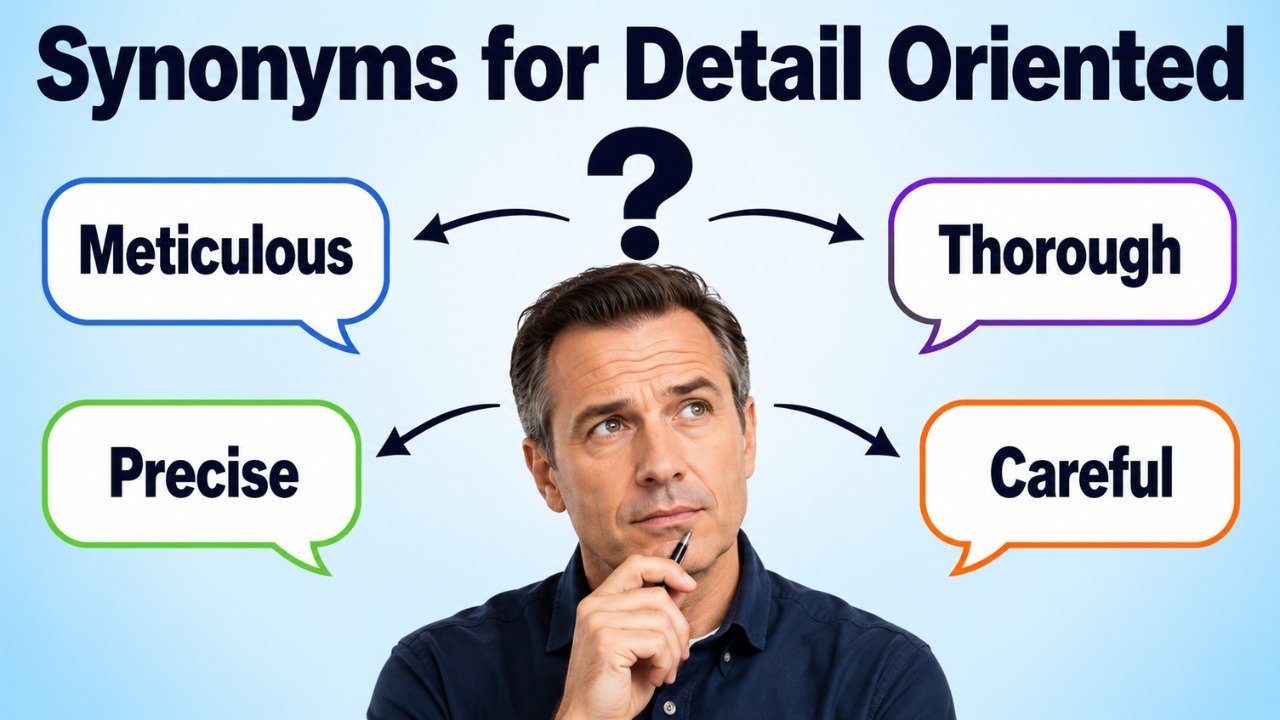 synonyms for detail oriented