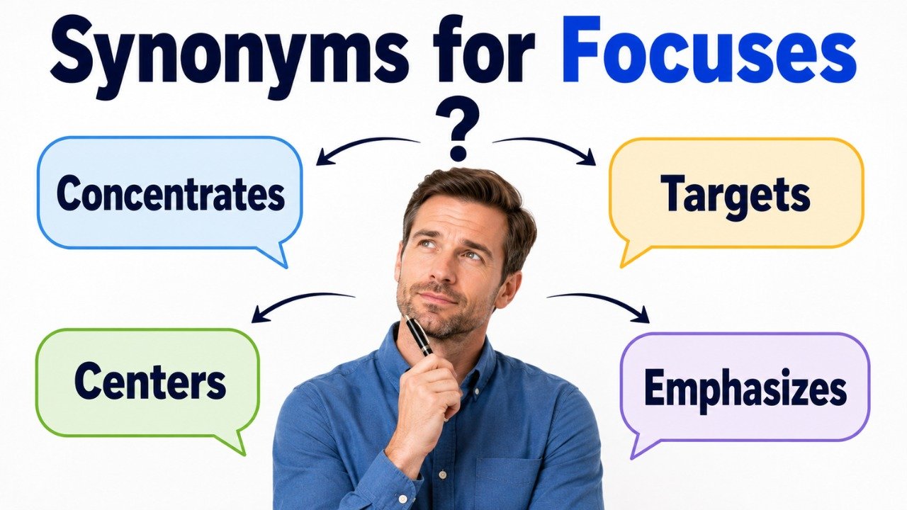 synonyms for focuses