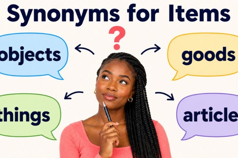 synonyms for items