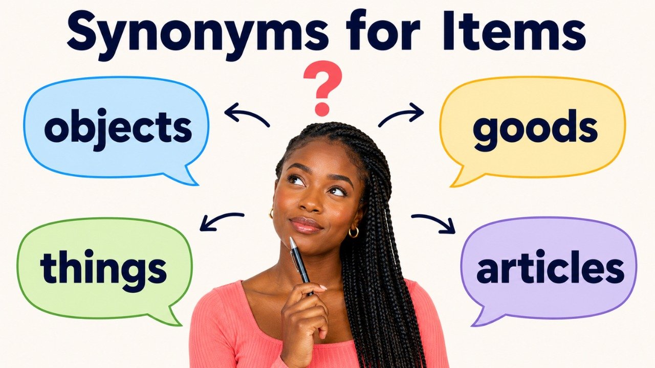 synonyms for items