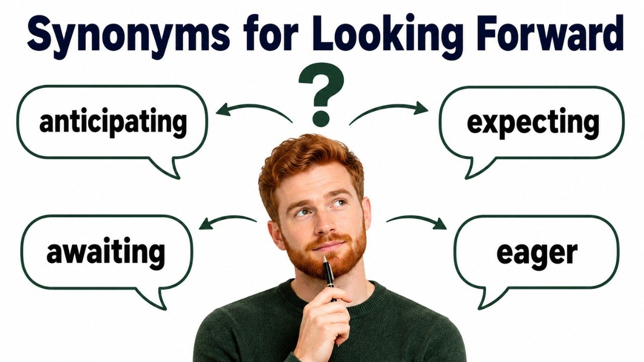 synonyms for looking forward