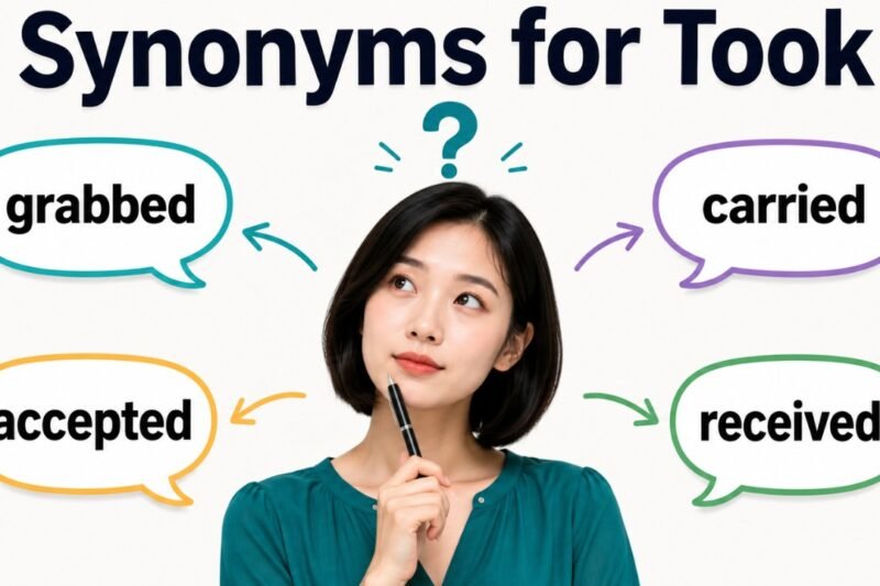 synonyms for took