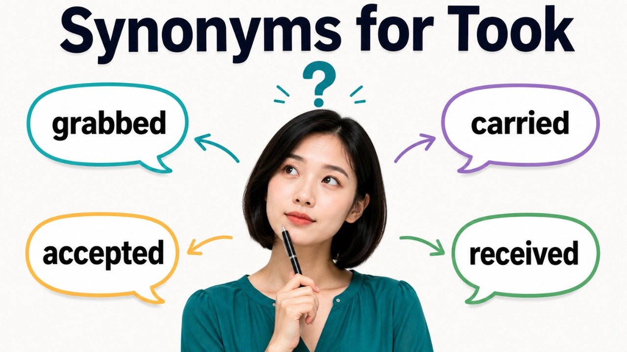 synonyms for took